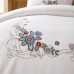 Set pat cu pilota extra bumbac satinat cu broderie dry roses MO01 Set pat cu pilota extra bumbac satinat cu broderie dry roses MO01