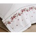 Set pat cu pilota extra bumbac satinat cu broderie dry roses MO15 Set pat cu pilota extra bumbac satinat cu broderie dry roses MO15
