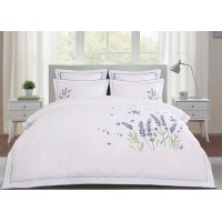 Lenjerie pat extra bumbac satinat cu broderie LAVANDA MM05 Lenjerie pat extra bumbac satinat cu broderie LAVANDA MM05