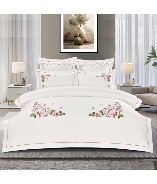 Lenjerie pat extra Lux cu broderie floral MM03