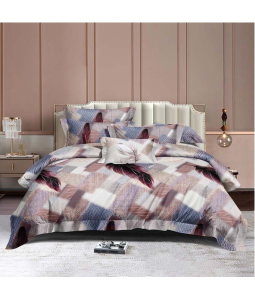 Bed set with continental quilt 180x220 crepe MI66