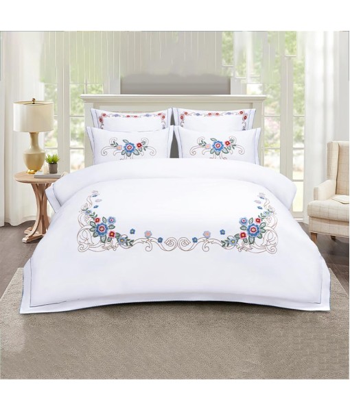 Bed linen satin cotton extra with embroidery dry roses MM01