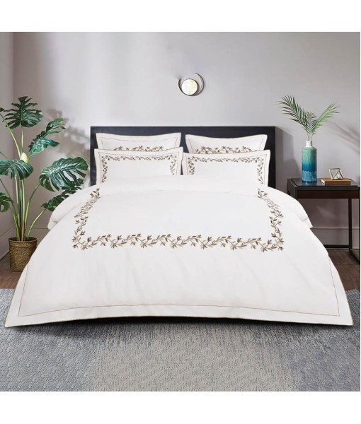 Bed set satin cotton extra with embroidery elderflower MO13